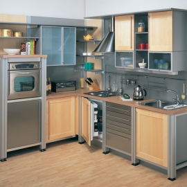 Aluminium Kitchens Double Classi HPL Doors Powder Coated